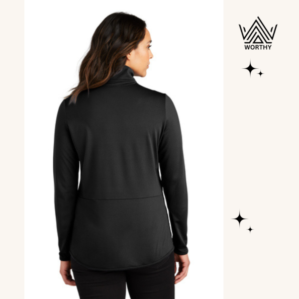 Premium Stretch Fleece Jacket featuring moisture-wicking technology for professionals Tailored fleece jacket with zippered pockets and modern design Stylish poly/spandex fleece jacket showcasing a drop-tail hem