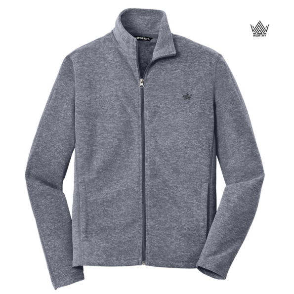 Shop the Heathered Microfleece Jacket for ultimate style and comfort. Lightweight, anti-pill, and perfect for casual streetwear. Available now at Worthy Attire!